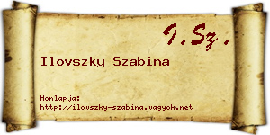 Ilovszky Szabina névjegykártya